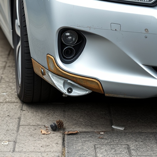 damaged car bumper