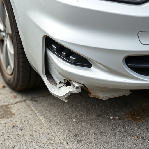 damaged car bumper