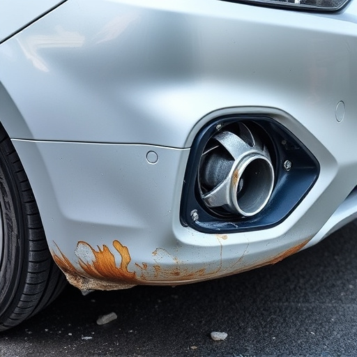 damaged car bumper
