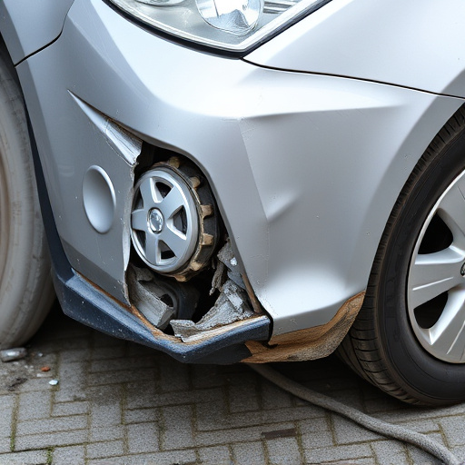 damaged car bumper