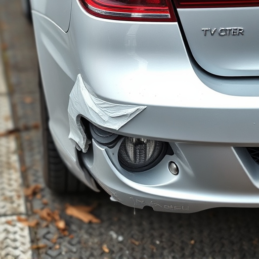 damaged car bumper
