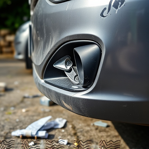damaged car bumper