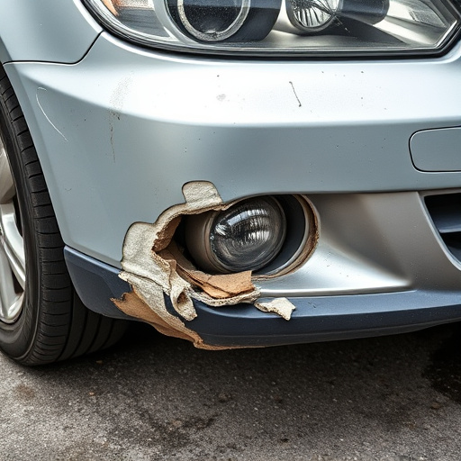 damaged car bumper