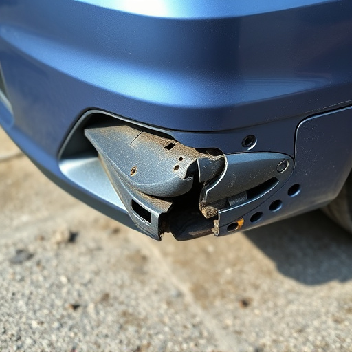 damaged car bumper