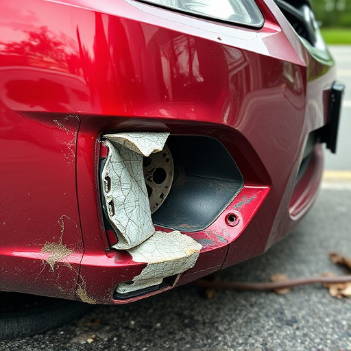 damaged car bumper