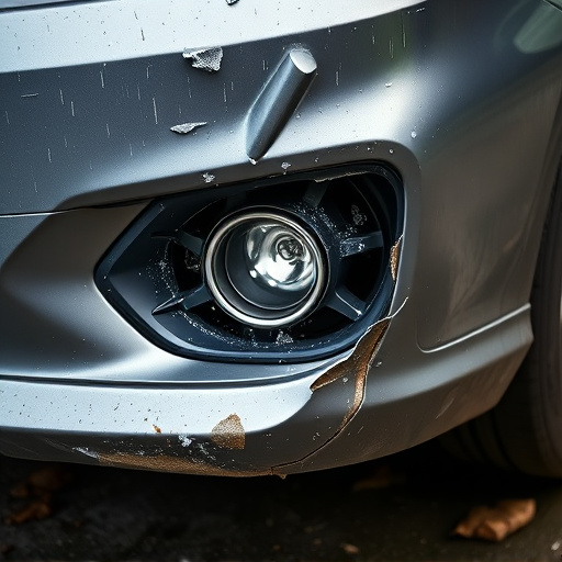 damaged car bumper