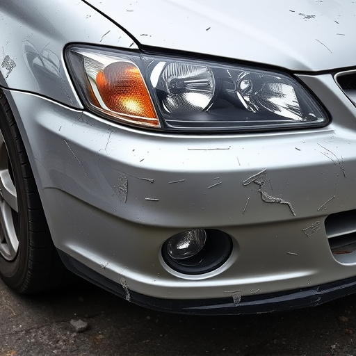 damaged car bumper