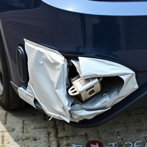 damaged car bumper