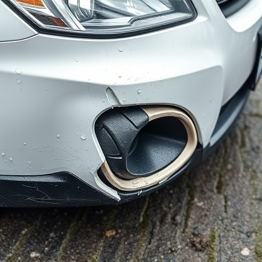 damaged car bumper