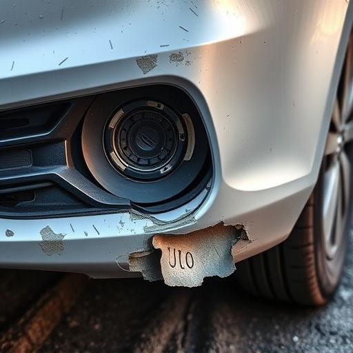 damaged car bumper