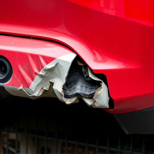 damaged car bumper