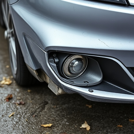 damaged car bumper
