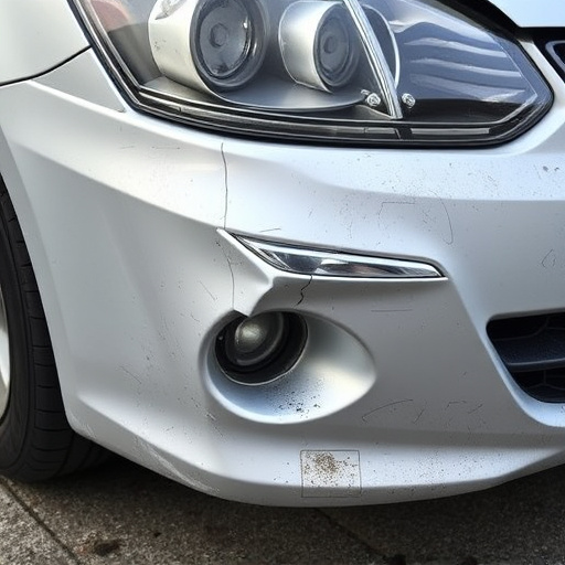 damaged car bumper