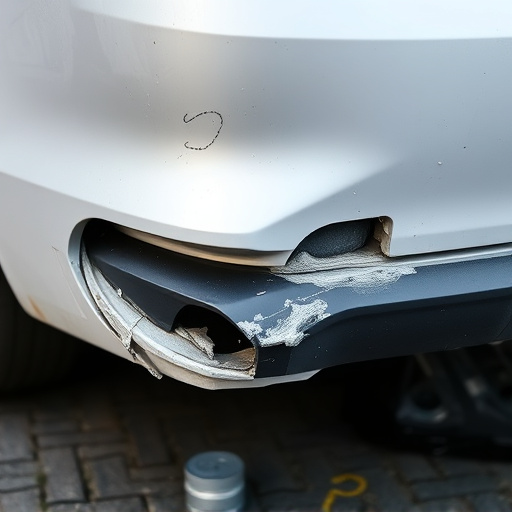 damaged car bumper