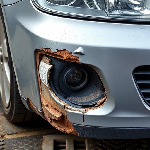 damaged car bumper