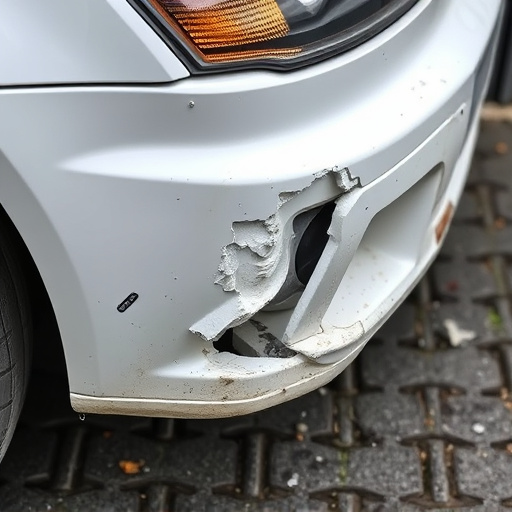 damaged car bumper