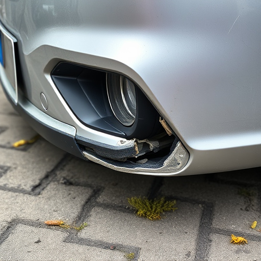 damaged car bumper