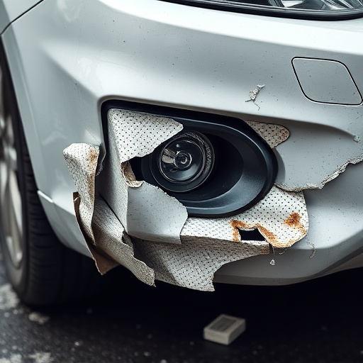 damaged car bumper