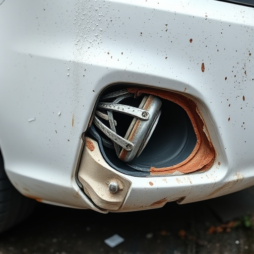 damaged car bumper