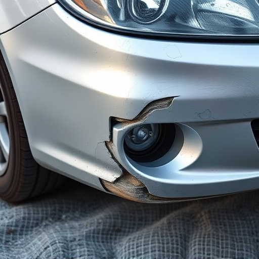 damaged car bumper