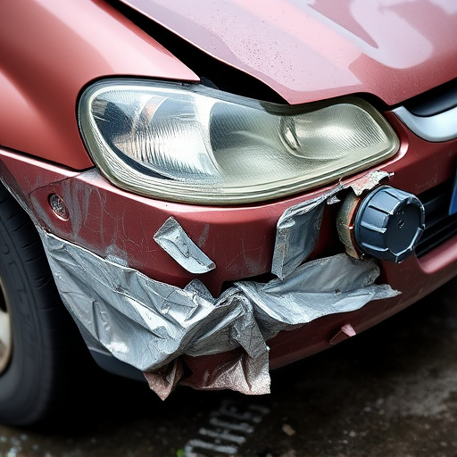 damaged car bumper