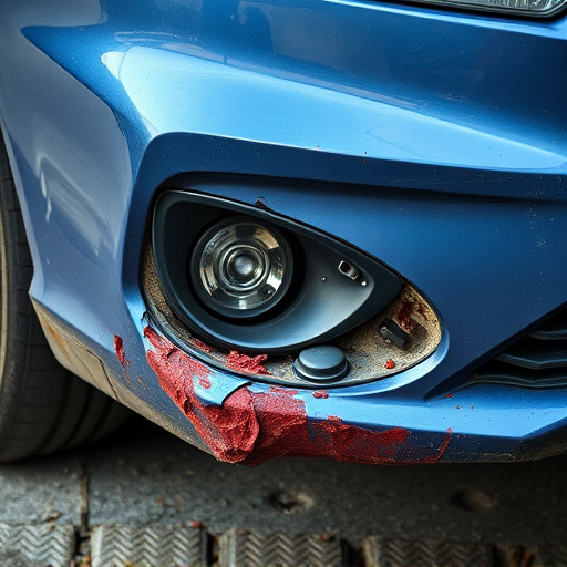 damaged car bumper