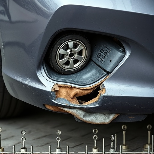 damaged car bumper