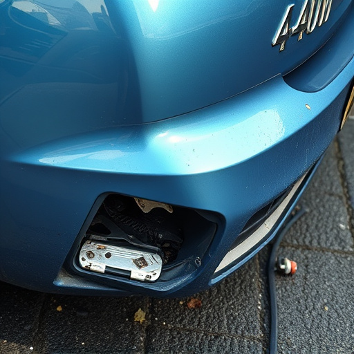 damaged car bumper