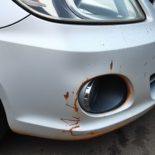 damaged car bumper