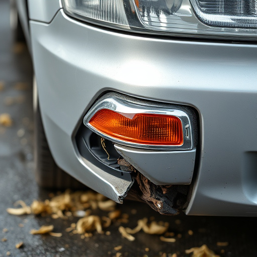 damaged car bumper