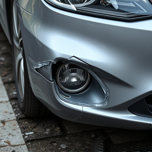 damaged car bumper