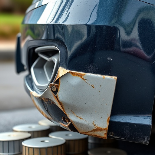 damaged car bumper