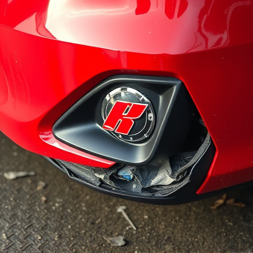 damaged car bumper