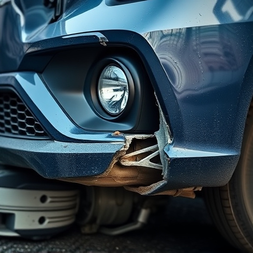 damaged car bumper