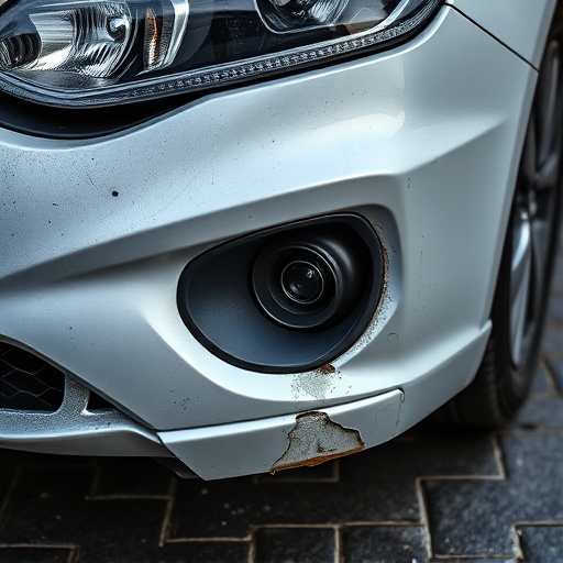 damaged car bumper
