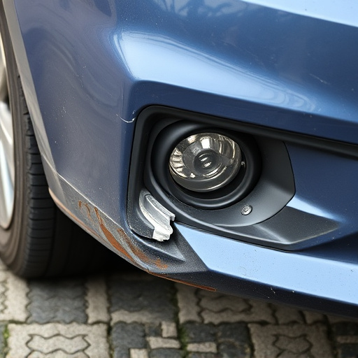 damaged car bumper