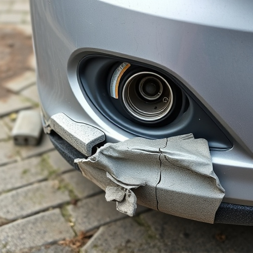 damaged car bumper