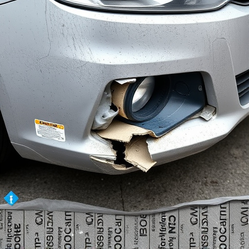 damaged car bumper