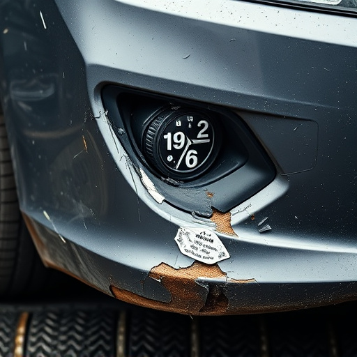 damaged car bumper