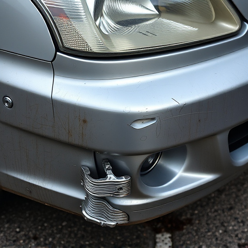 damaged car bumper