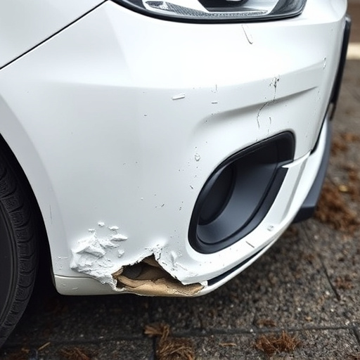 damaged car bumper