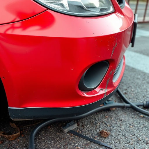 damaged car bumper