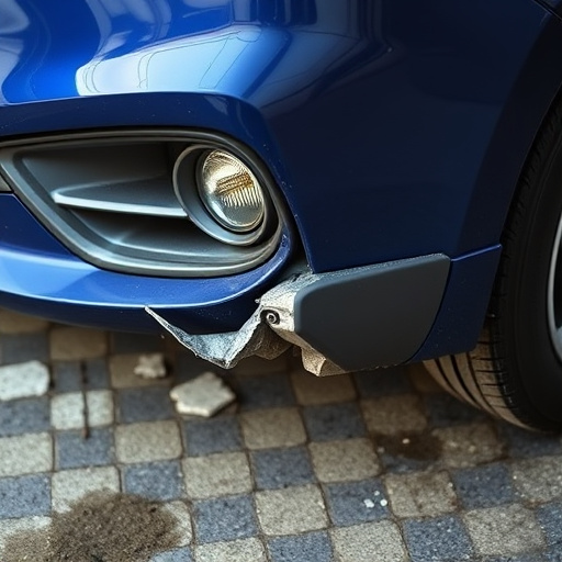 damaged car bumper