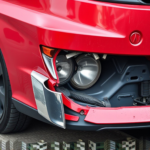 damaged car bumper
