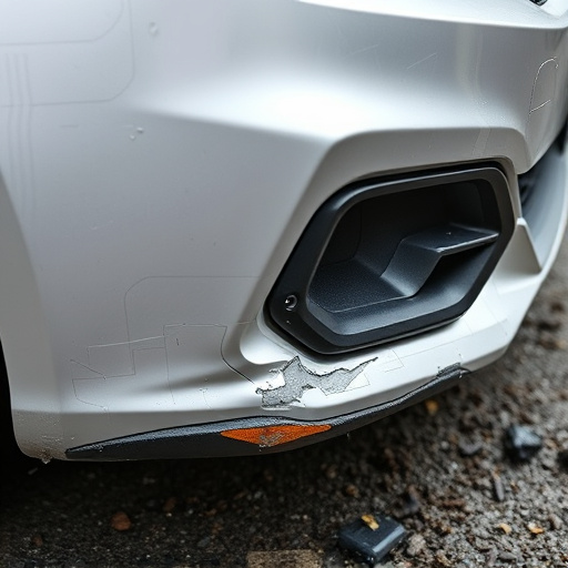 damaged car bumper