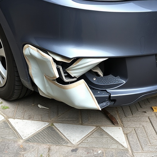 damaged car bumper