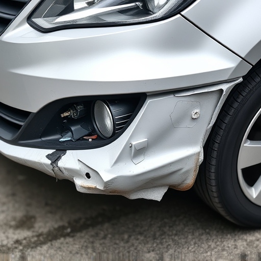 damaged car bumper