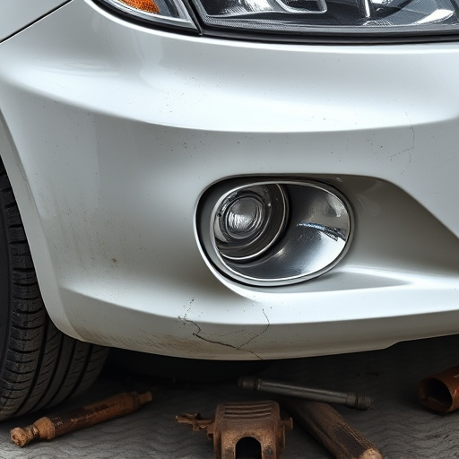 damaged car bumper
