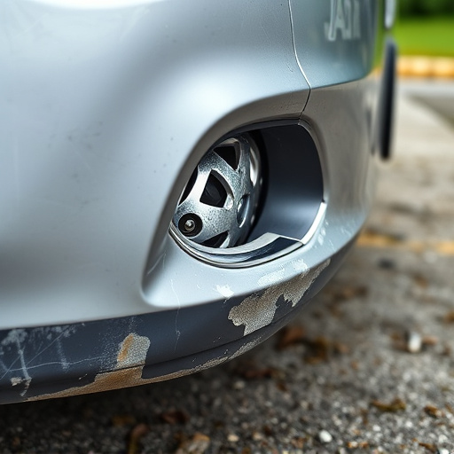 damaged car bumper