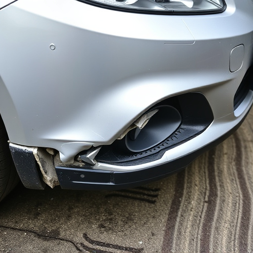 damaged car bumper